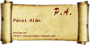 Pécsi Alán névjegykártya